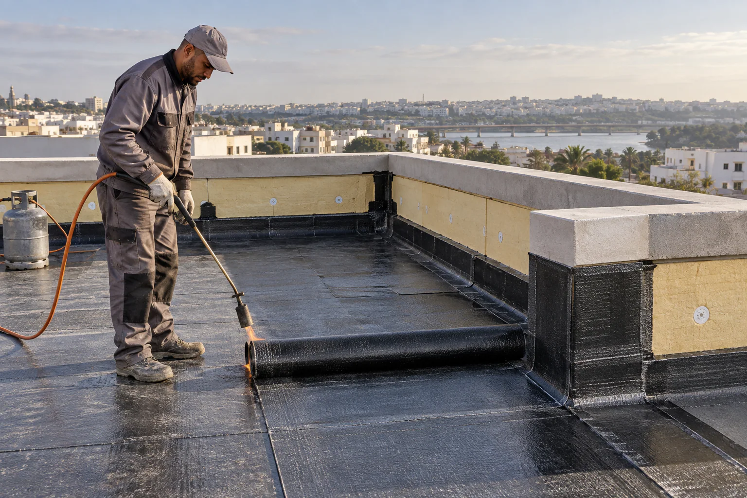 Isolation et étanchéité d'une toiture terrasse au Maroc